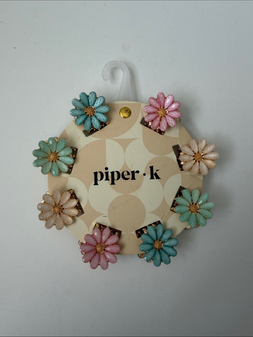 Piper K Small Flower Hair Clips Set of 8 New